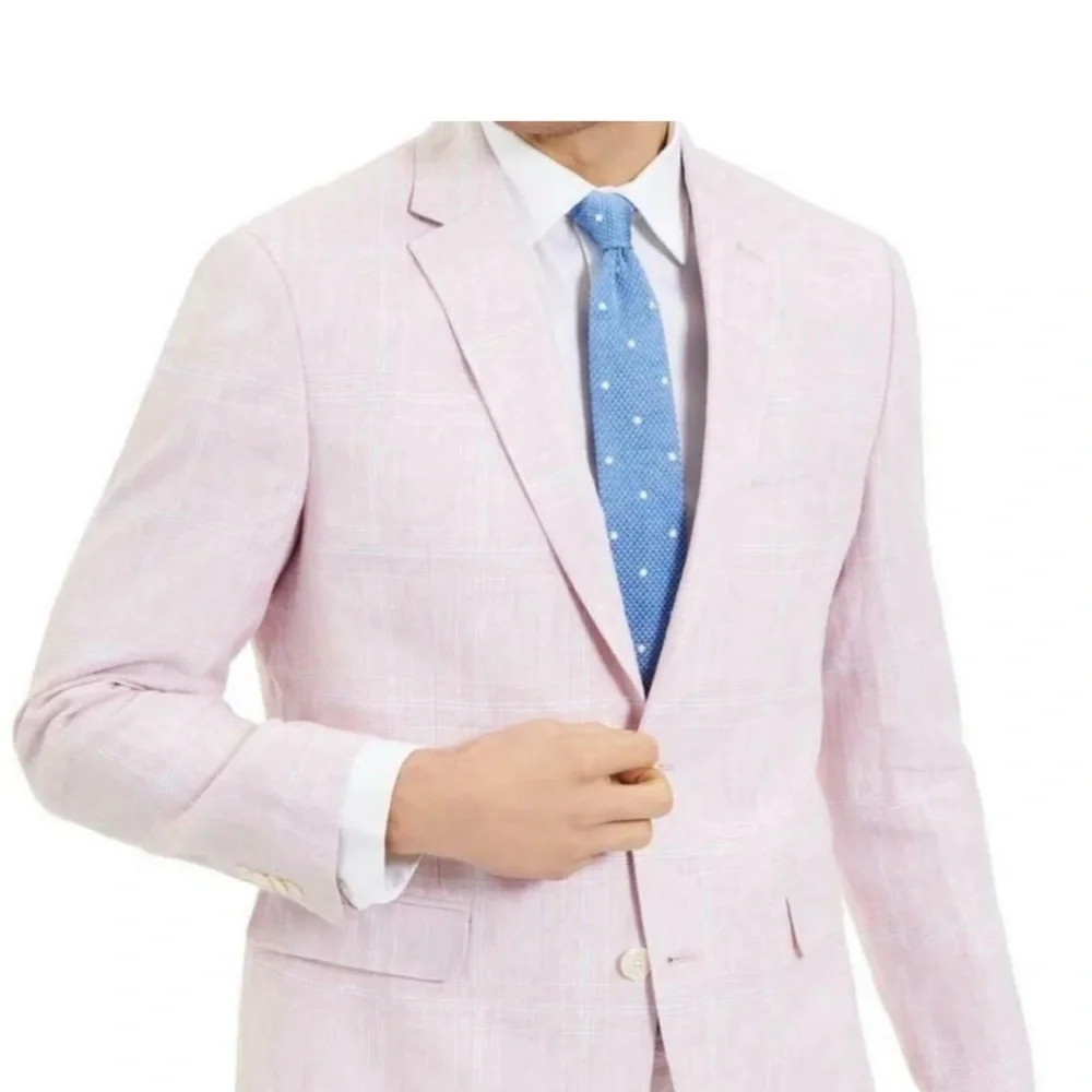 MEN’S NWT 🩷Tommy Hilfiger Pink Sport Coat with Notch Lapel! - Picture 1 of 14